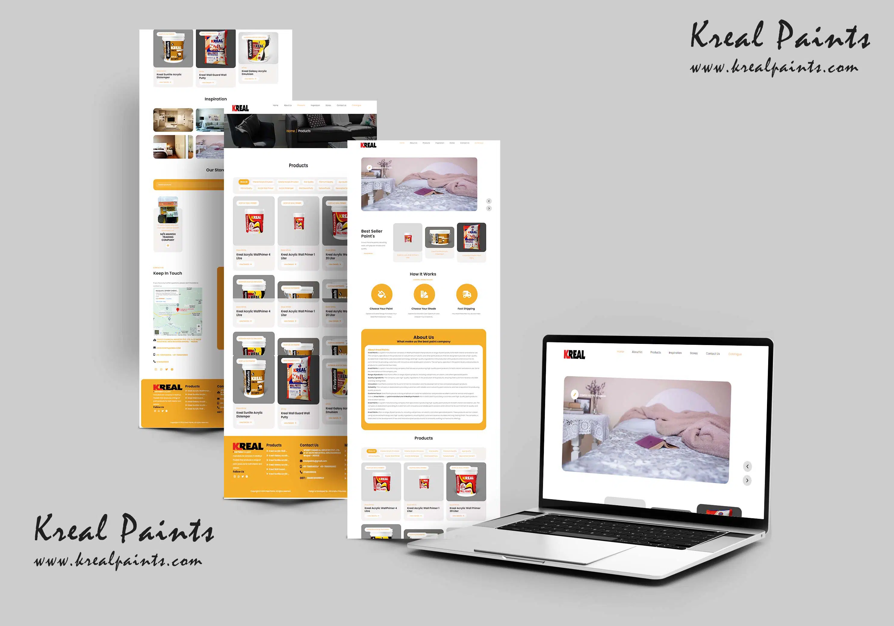 Experience Kreal Paints: A dynamic website crafted with HTML